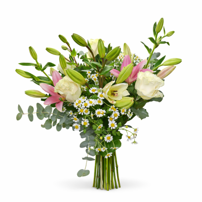 Bouquet with Lilies, Roses & Chamomile