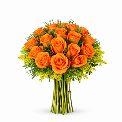 Μπουκέτο με Πορτοκαλί Τριαντάφυλλα