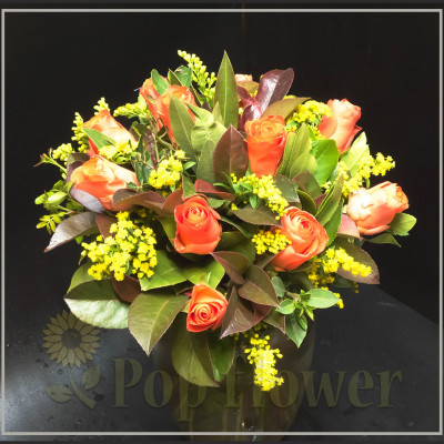 Μπουκέτο πορτοκαλί τριαντάφυλλα